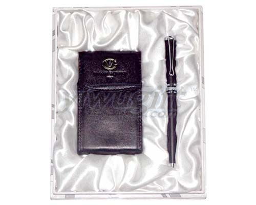 Leather cardcase & pen, picture