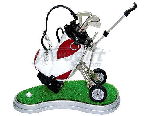 Golf car with pen, picture