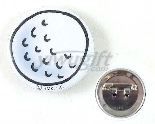 Tinplate badges, picture