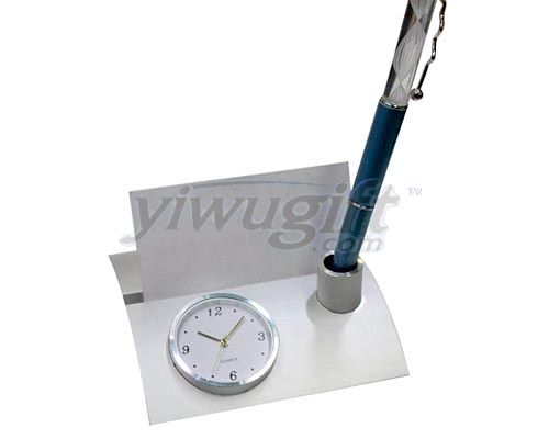Pen pedestal & clock