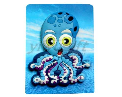 octopus pvc rubberise fridge magnet, picture