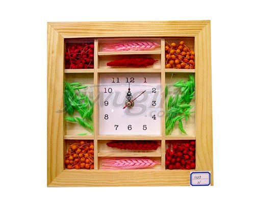 Wood clock, picture