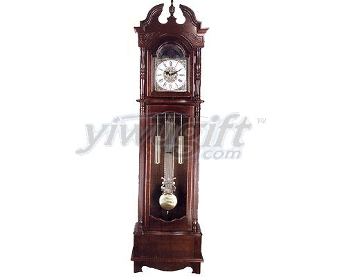 Linden wood grandfather  clock, picture