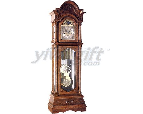 Antique oak color grandfather  clock, picture