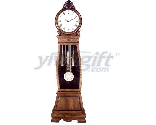 Antique oak color grandfather  clock, picture