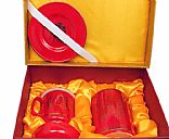 red china business set