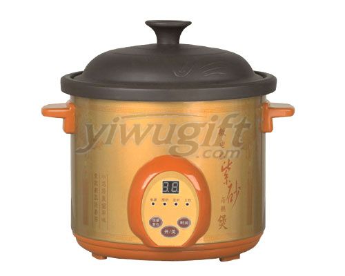 Purple earthenware cooking pot