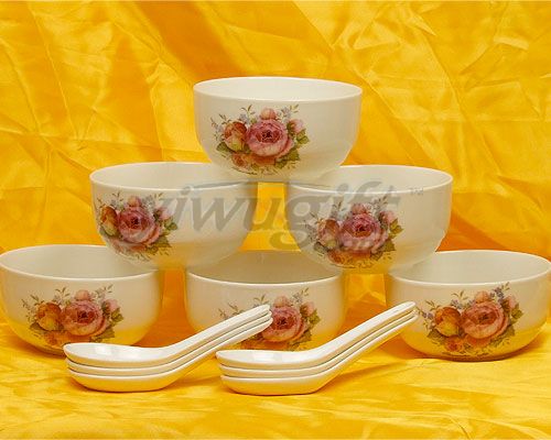High white porcelain tableware, picture